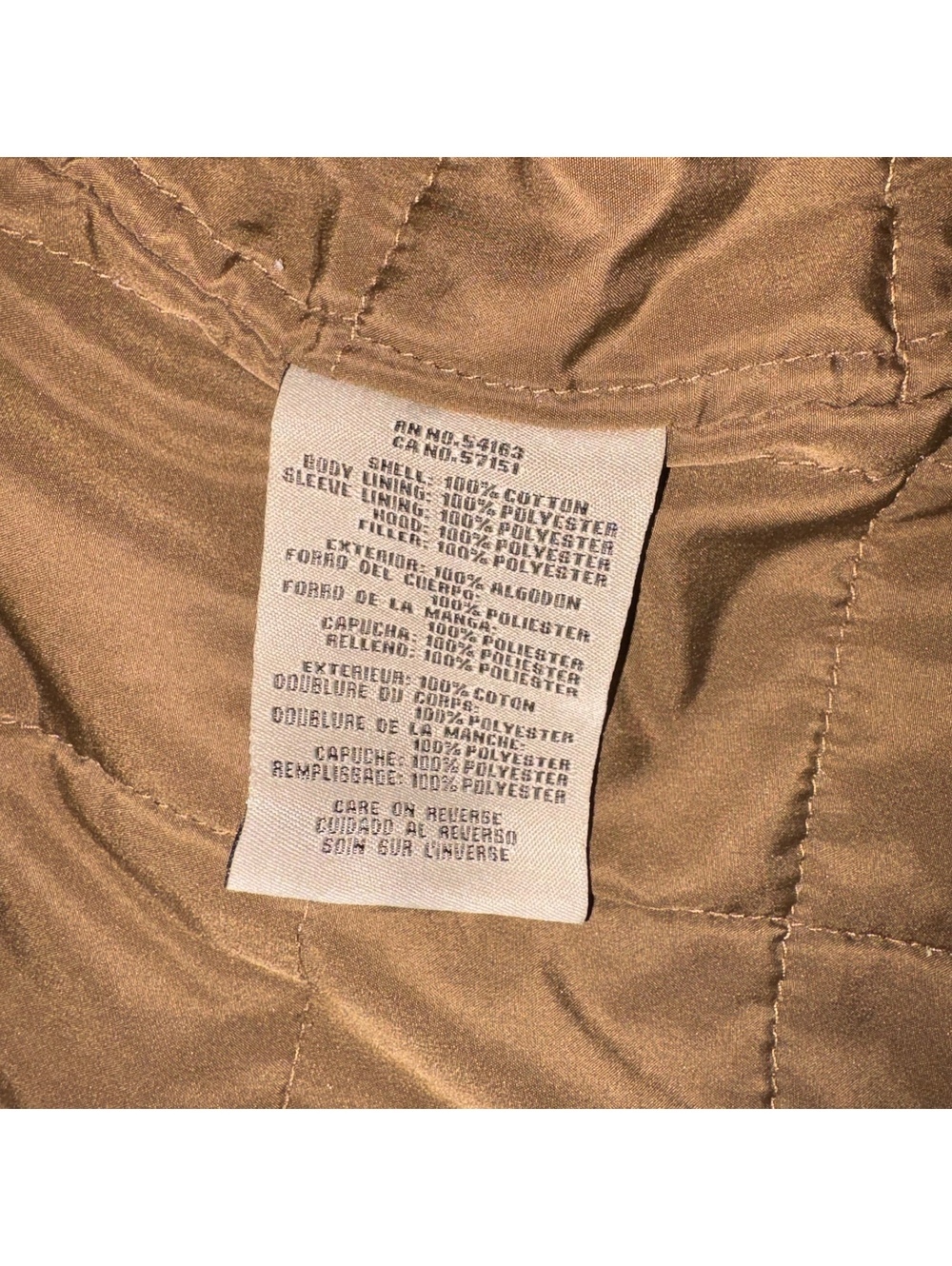 LEVI'S Field Jacket Men's Large Full Zip Tan RipStop Quilted Hooded Workwear - Picture 7 of 9